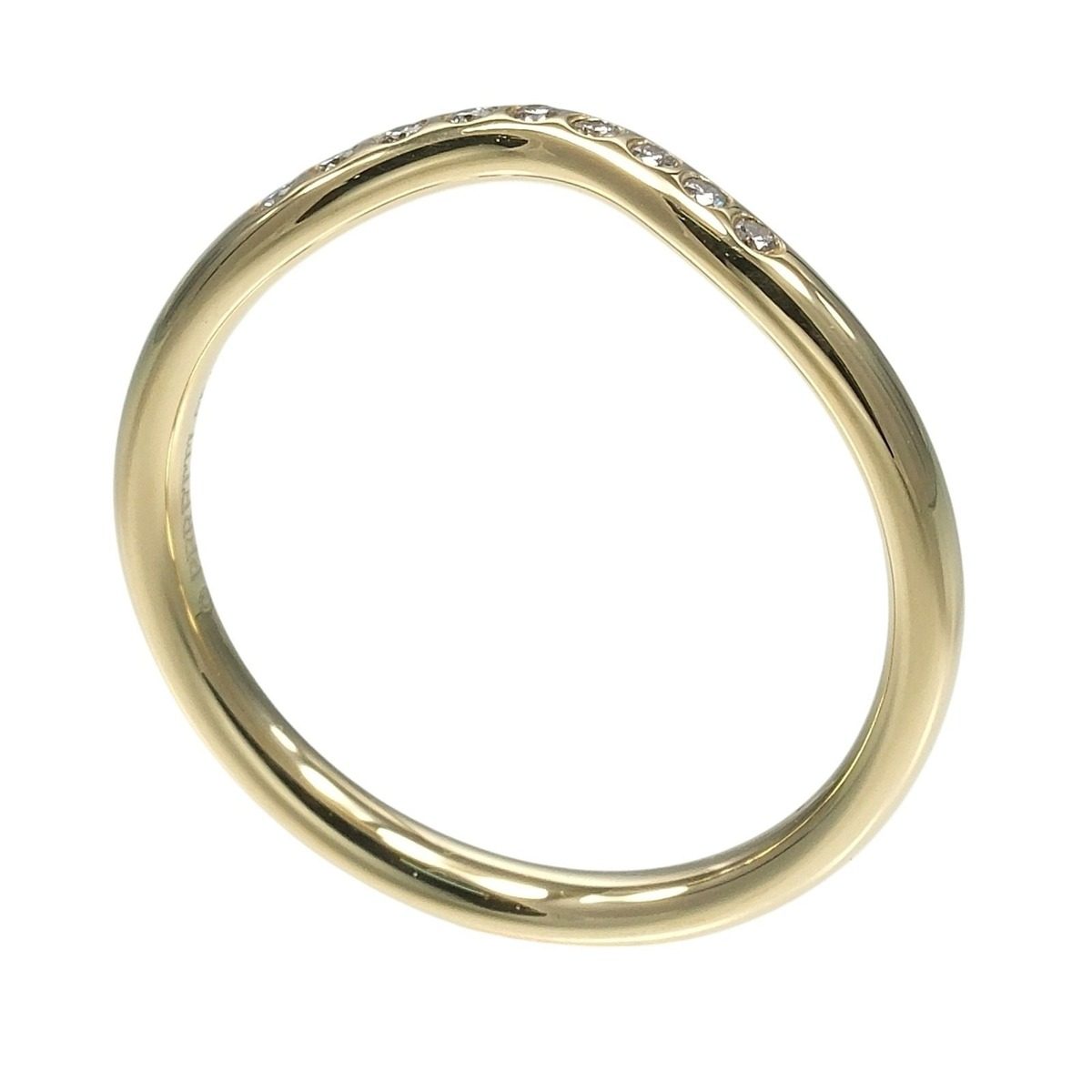 Tiffany & Co Curved Band Gold Diamond Ring — view 4