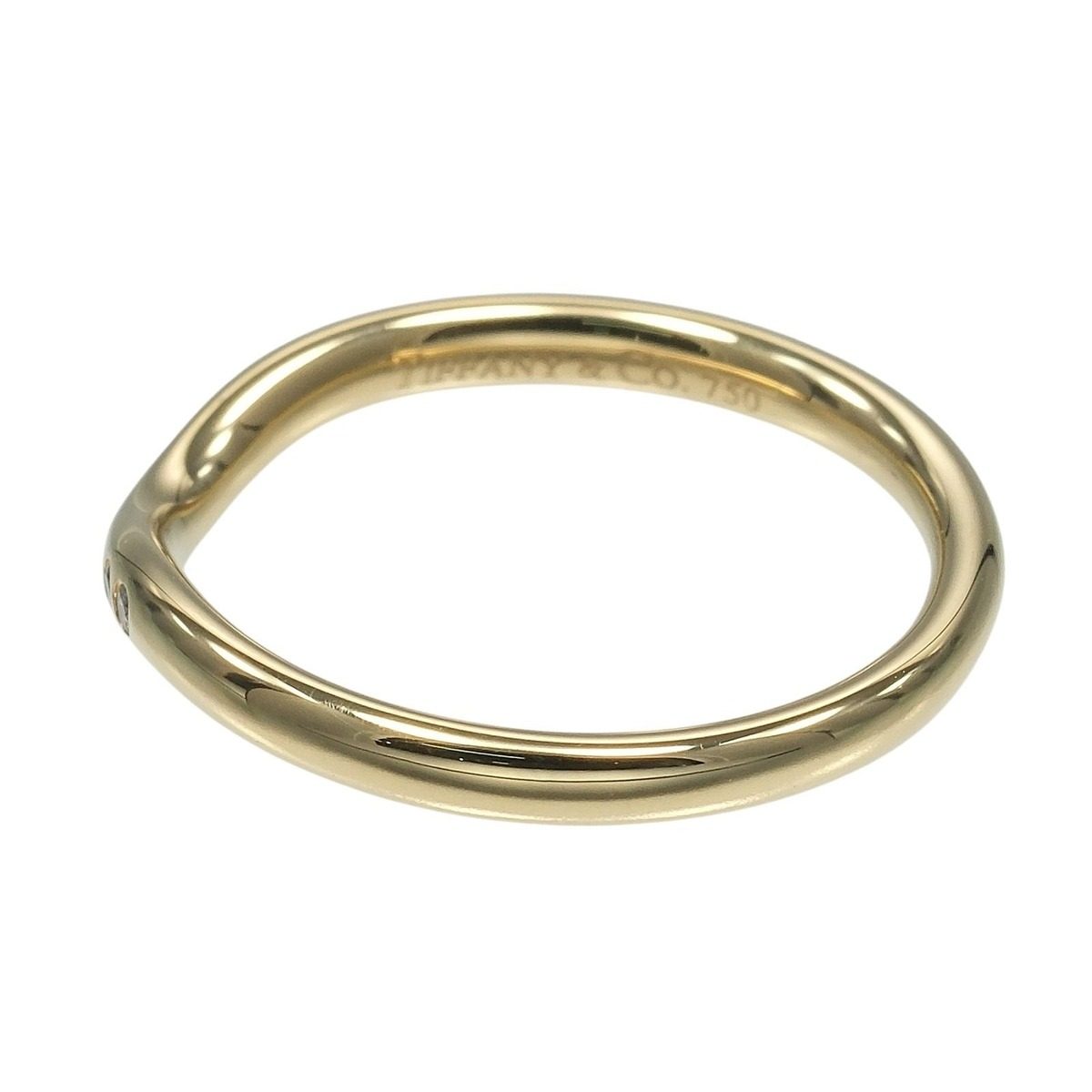 Tiffany & Co Curved Band Gold Diamond Ring — view 9