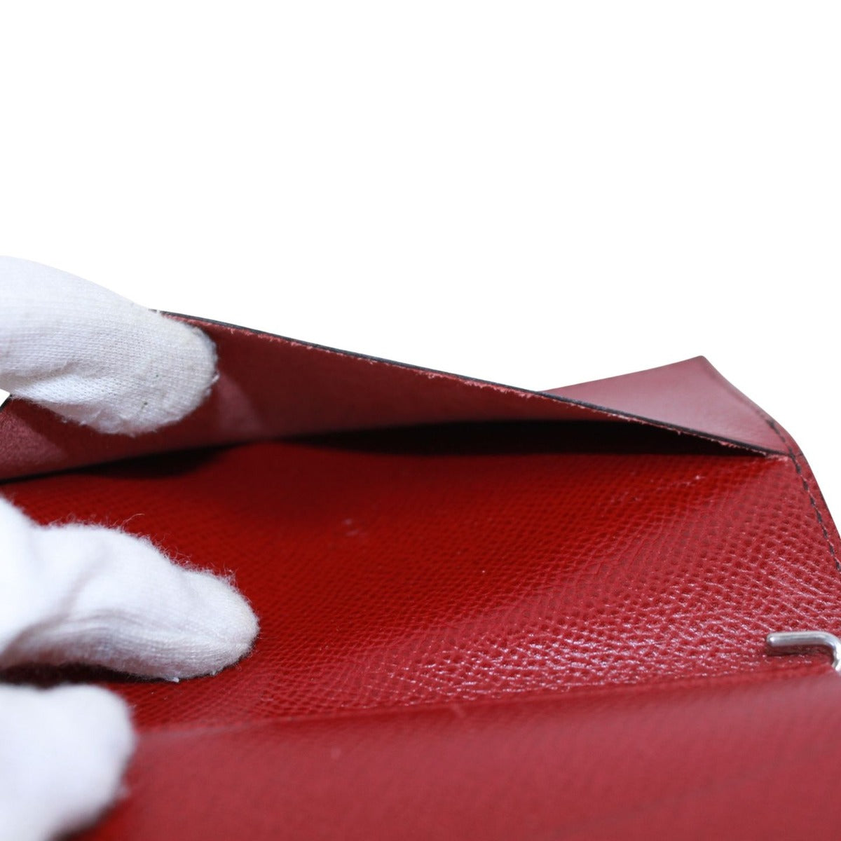 Hermes Agenda PM Leather Black Red Wallet Silver — view 10