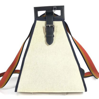 Hermes Backpack Toile Ashe Beige