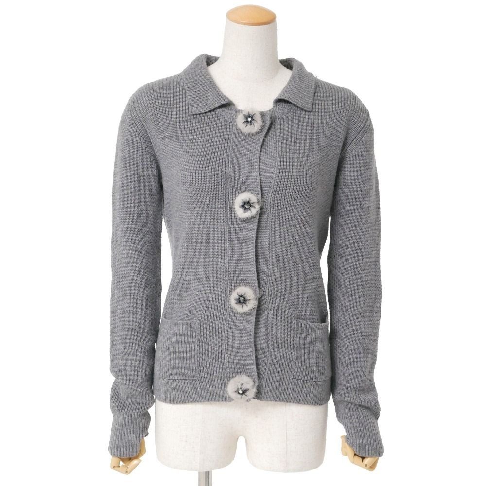 Dior Knit 42 Mink Decoration Cardigan
