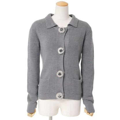 Dior Knit 42 Mink Decoration Cardigan