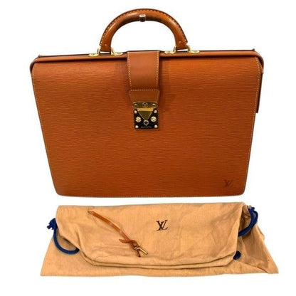 Louis Vuitton Epi Serviette Fermoir Bag Handbag Business Cipango