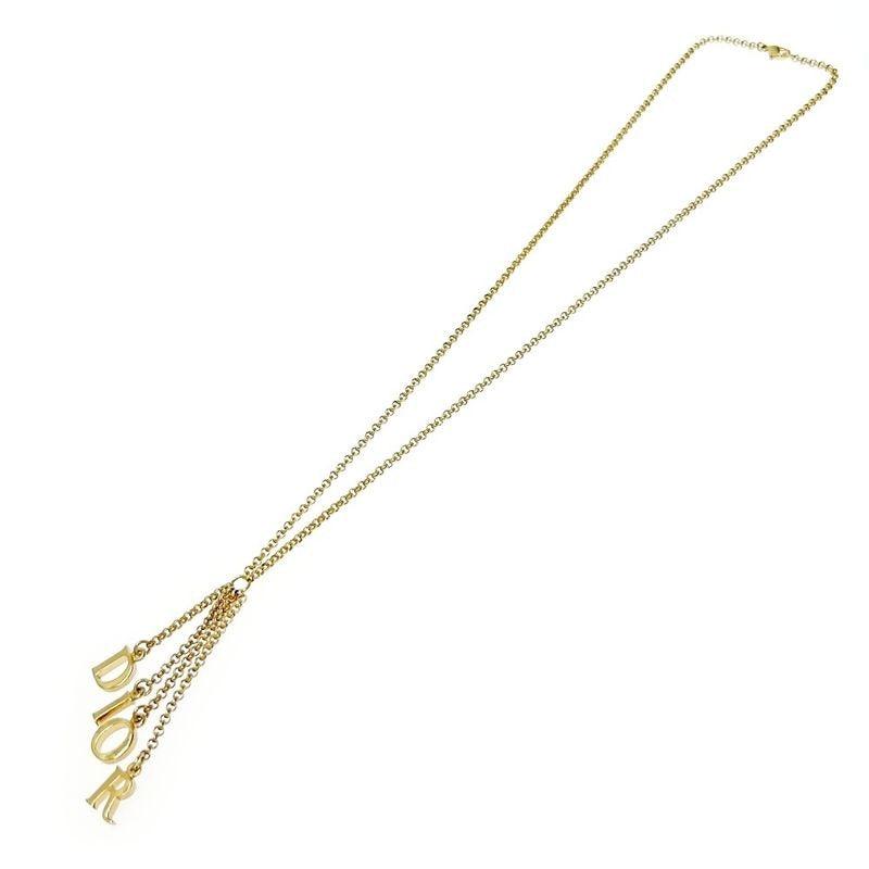 Christian Dior GP Logo Necklace Gold
