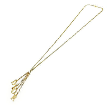 Christian Dior GP Logo Necklace Gold