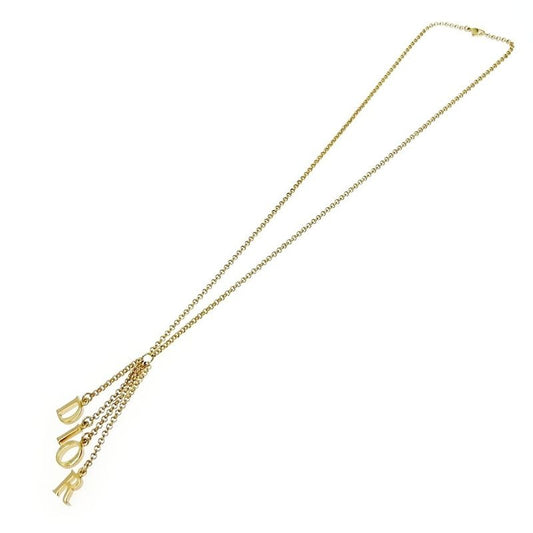 Christian Dior GP Logo Necklace Gold