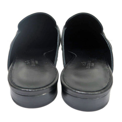 Hermes Oz Mule 38 Black Silver Leather Shoes — view 7