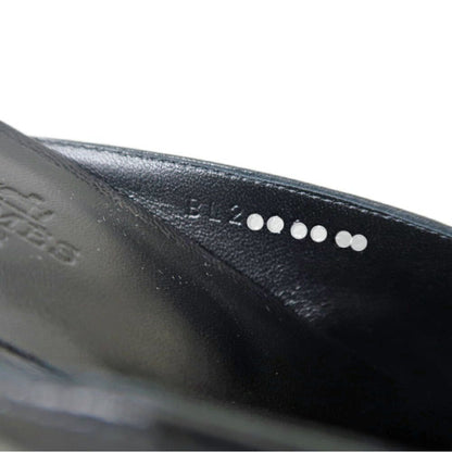 Hermes Oz Mule 38 Black Silver Leather Shoes — view 9