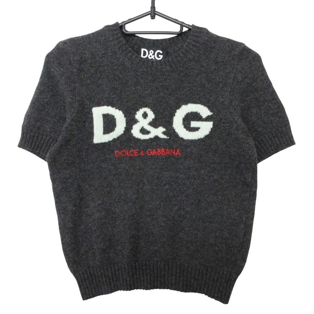 Dolce & Gabbana D&G Wool Nylon Logo Knit Sweater Short Sleeve