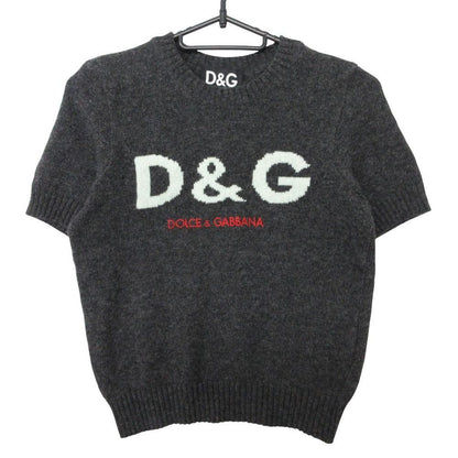 Dolce & Gabbana D&G Wool Nylon Logo Knit Sweater Short Sleeve