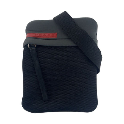Prada Sports Black Gray Silver Nylon Shoulder Bag Pochette