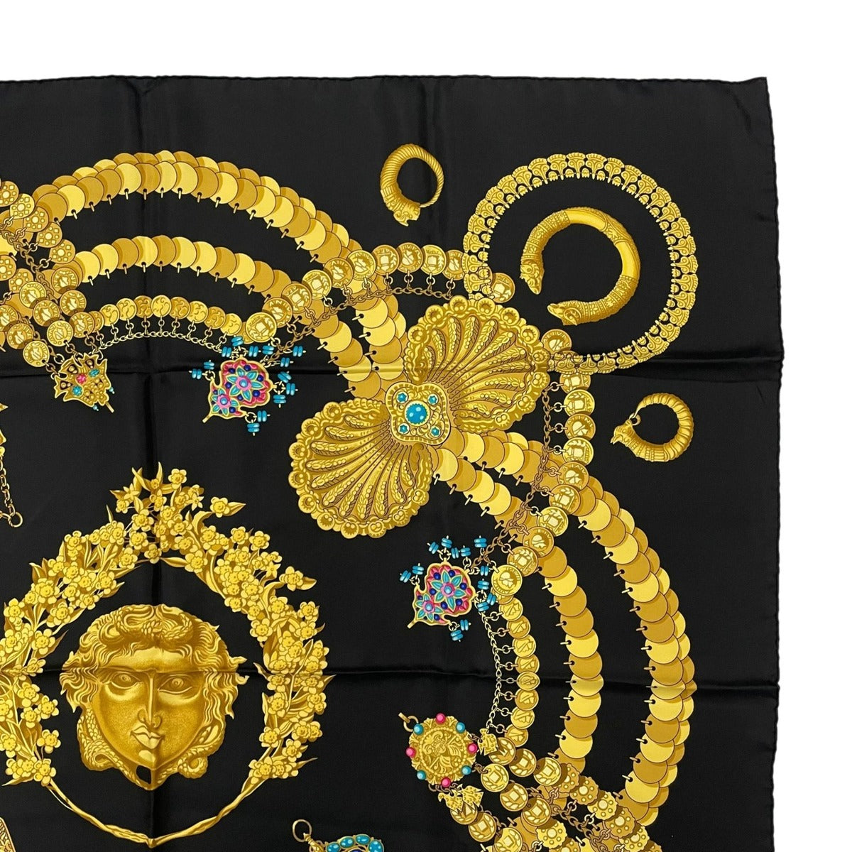 Hermes Scarf Carre 90 Silk Kosmia Space Black — view 3