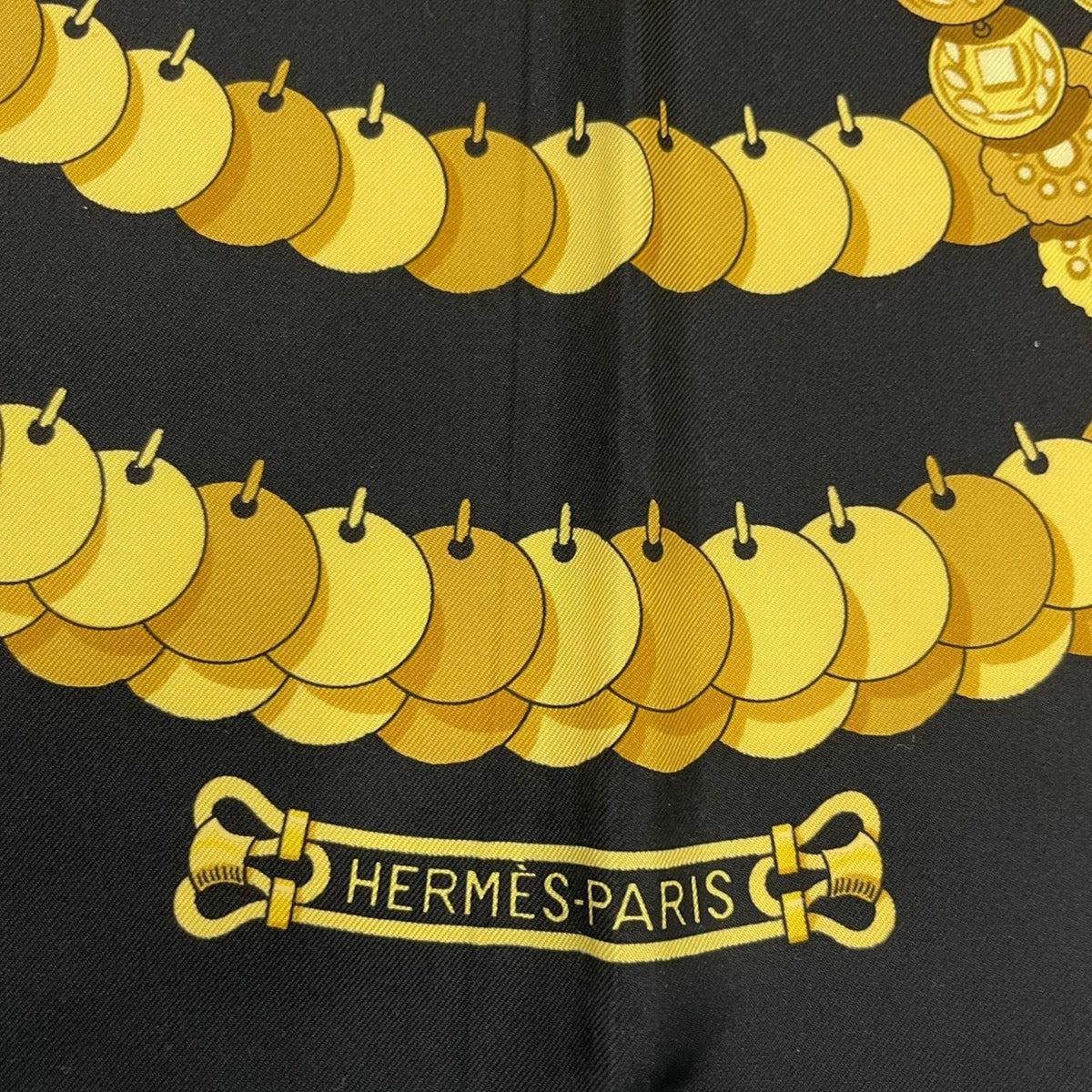 Hermes Scarf Carre 90 Silk Kosmia Space Black — view 6