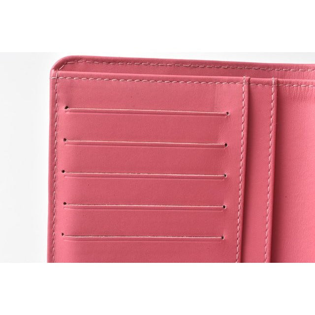Chanel Wallet 2 Fold Leather Quilted Stitching Rose Silver — view 8