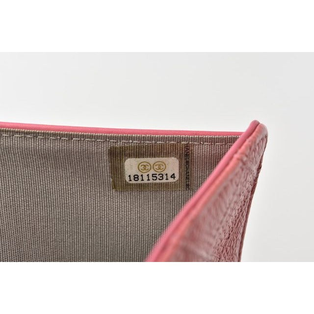 Chanel Wallet 2 Fold Leather Quilted Stitching Rose Silver — view 10