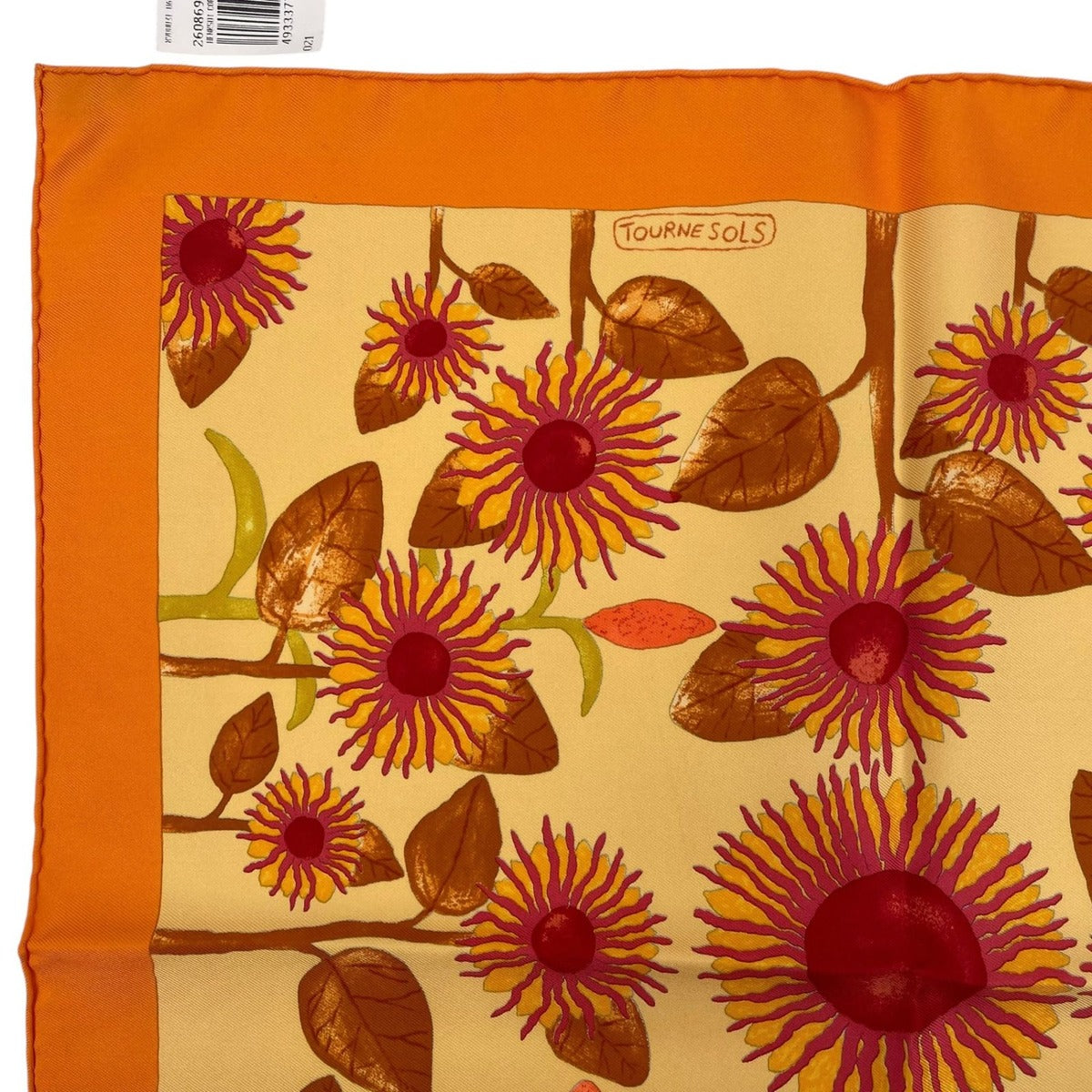 Hermes Scarf 100% Silk Tourne Sols Sunflower Orange — view 2