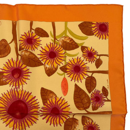 Hermes Scarf 100% Silk Tourne Sols Sunflower Orange — view 3