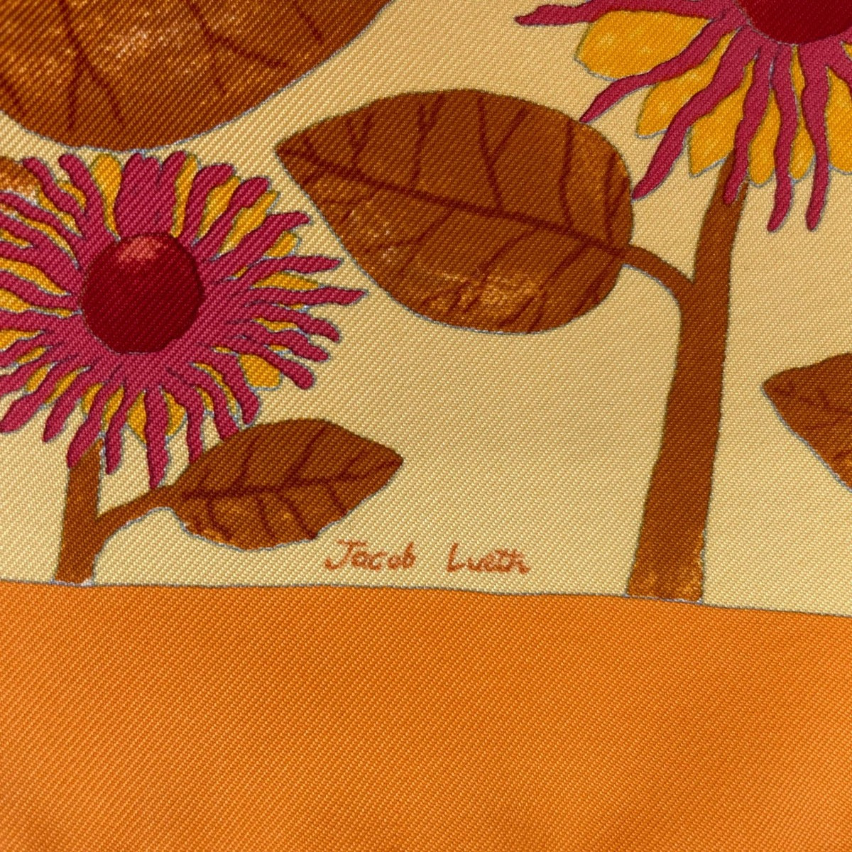 Hermes Scarf 100% Silk Tourne Sols Sunflower Orange — view 8