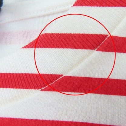 Prada Cotton Triangle Logo Border Pattern Short Sleeve T-Shirt Red White XS — view 13