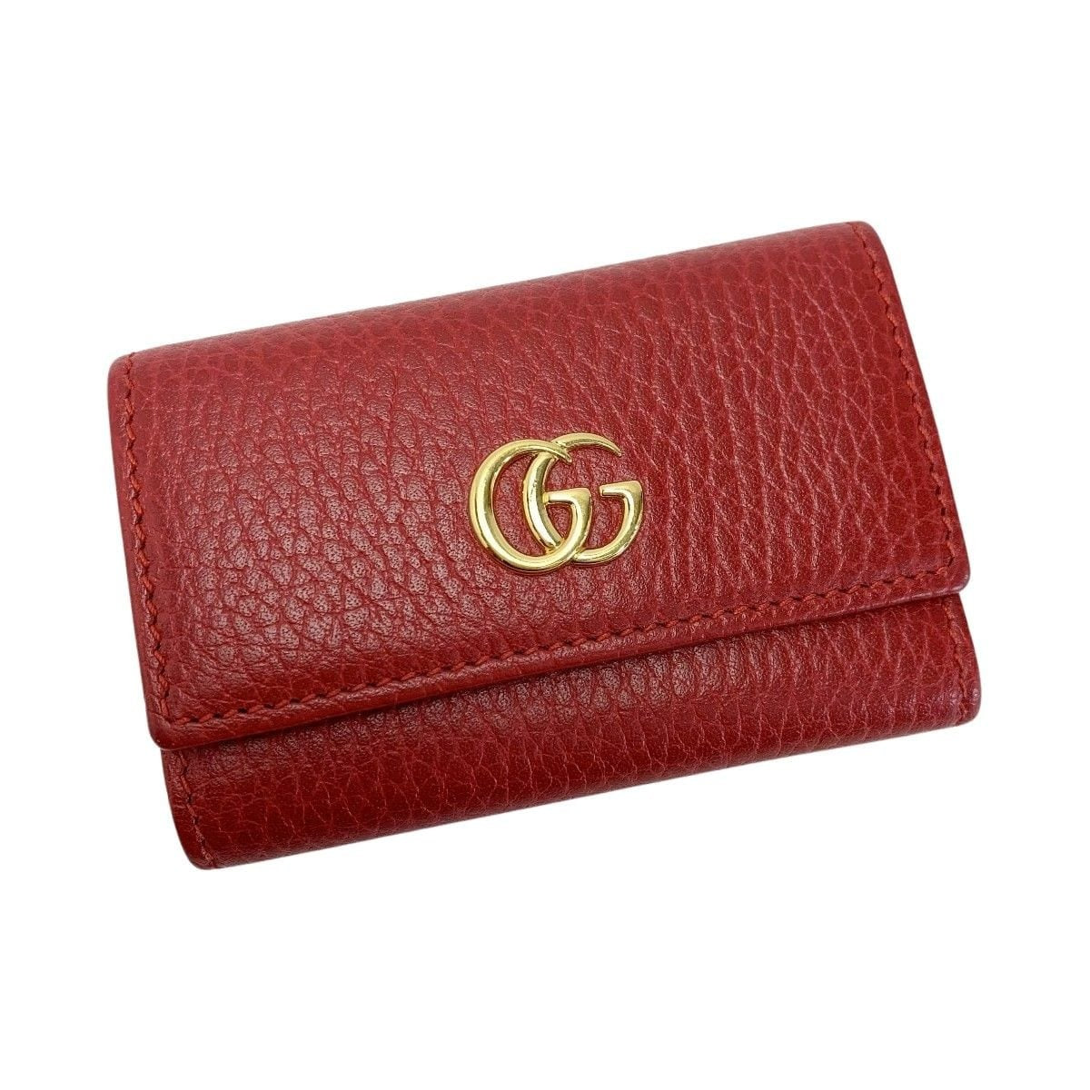 Gucci Petitmarmont Leather Red Key Case Holder