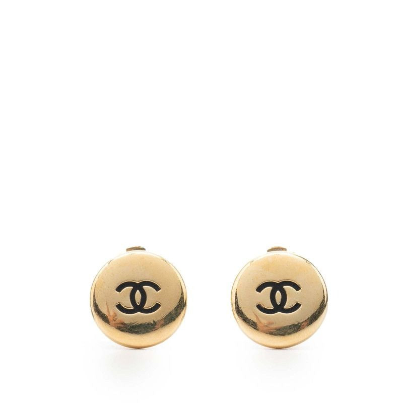 Chanel CC Logo Round Gold Plated