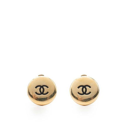 Chanel CC Logo Round Gold Plated