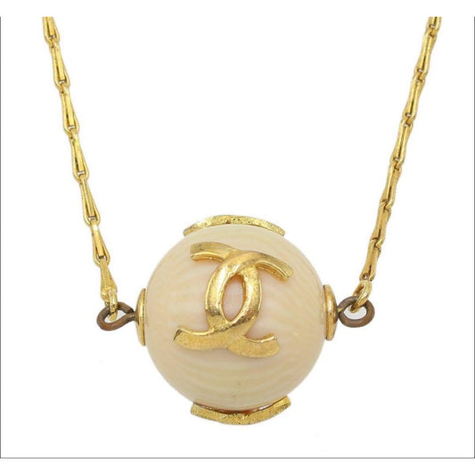 Chanel CC Logo Ball Motif Chain Necklace