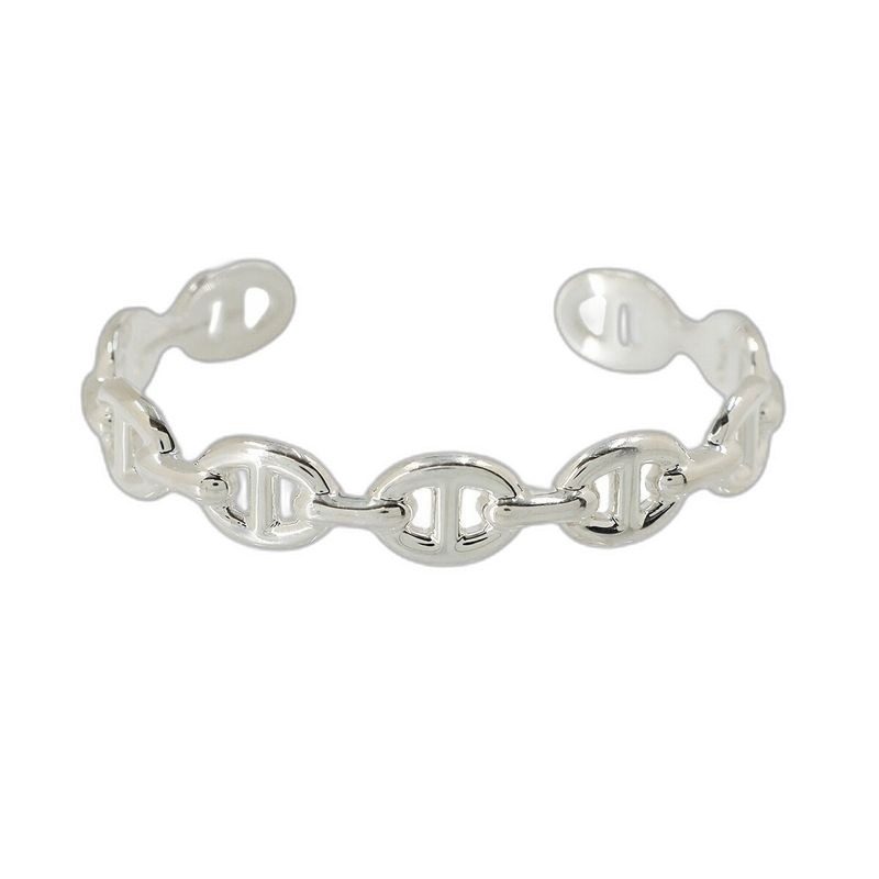 Hermes Chaine D'ancre Bangle 16 cm 925 Sterling Silver Bracelet