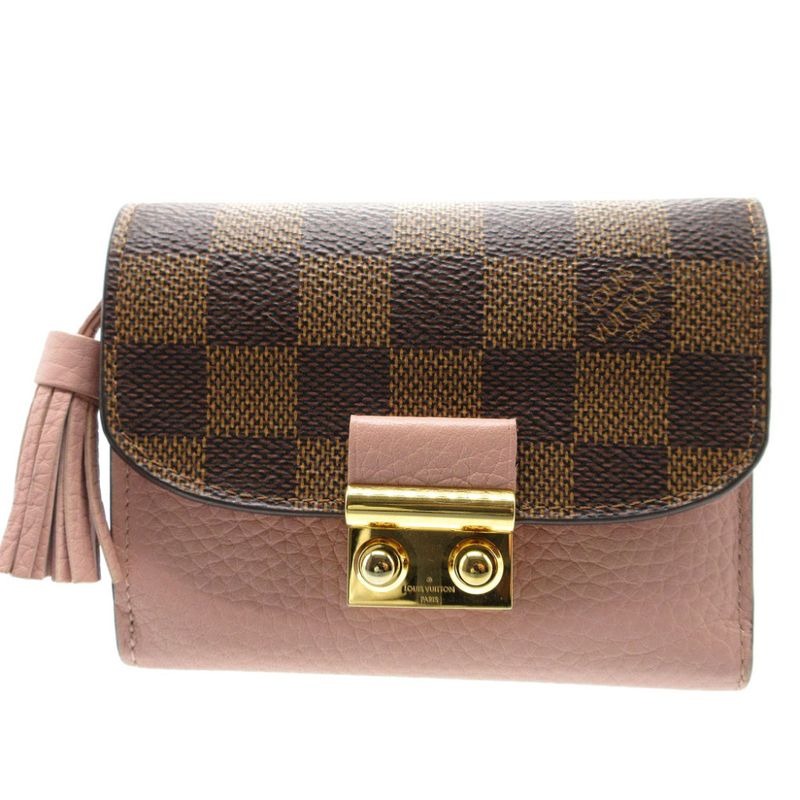 Louis Vuitton Damier Leather Portefeuille Croisette Compact Wallet
