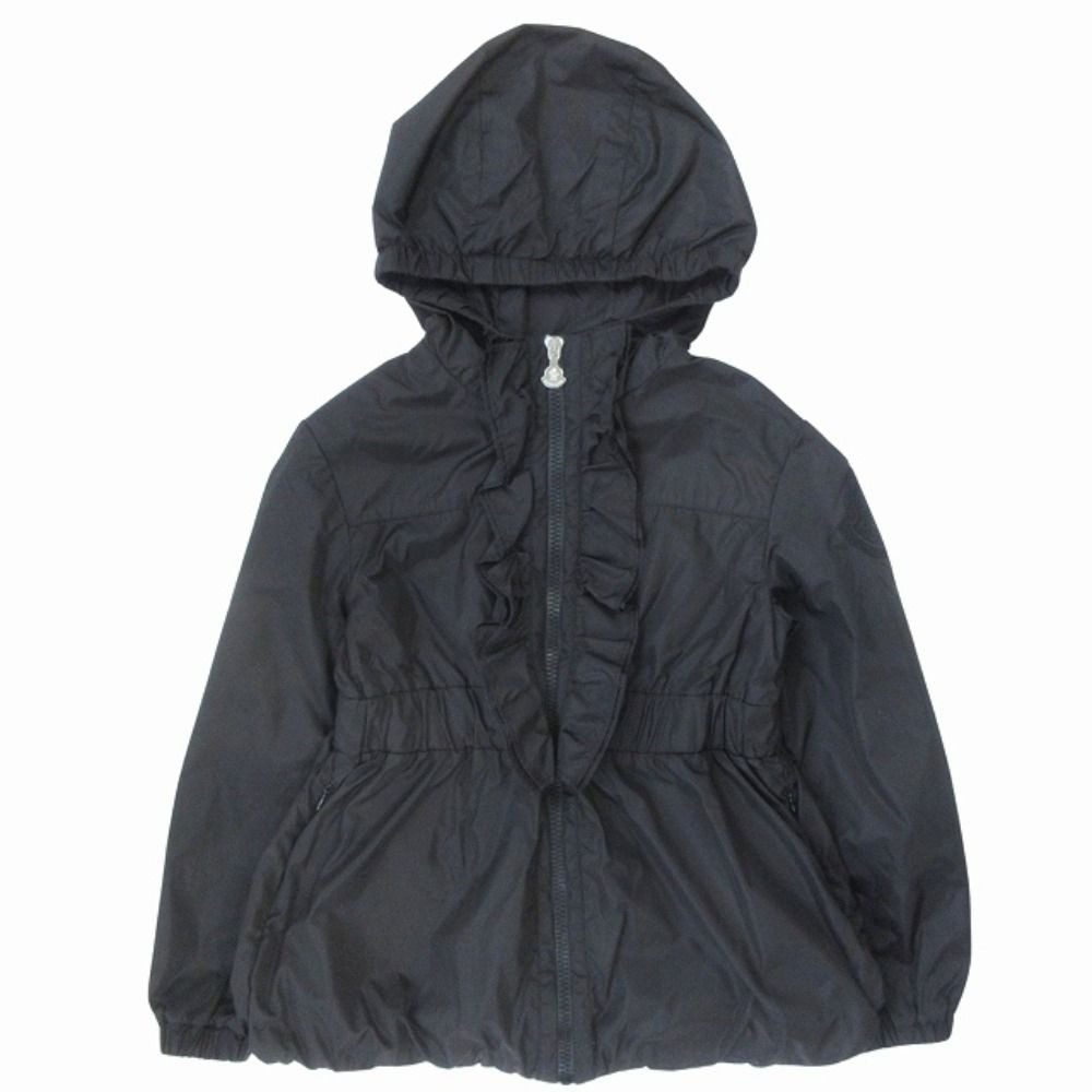 Moncler Cinabre Giubbotto Kids Frill Nylon Jacket Hood 130 cm Black