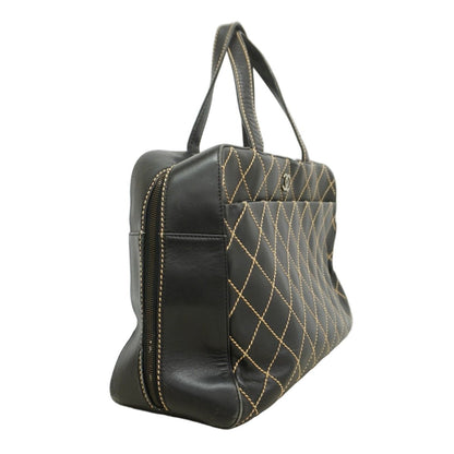 Chanel Handbag Wild Stitch Lambskin Black Silver — view 2