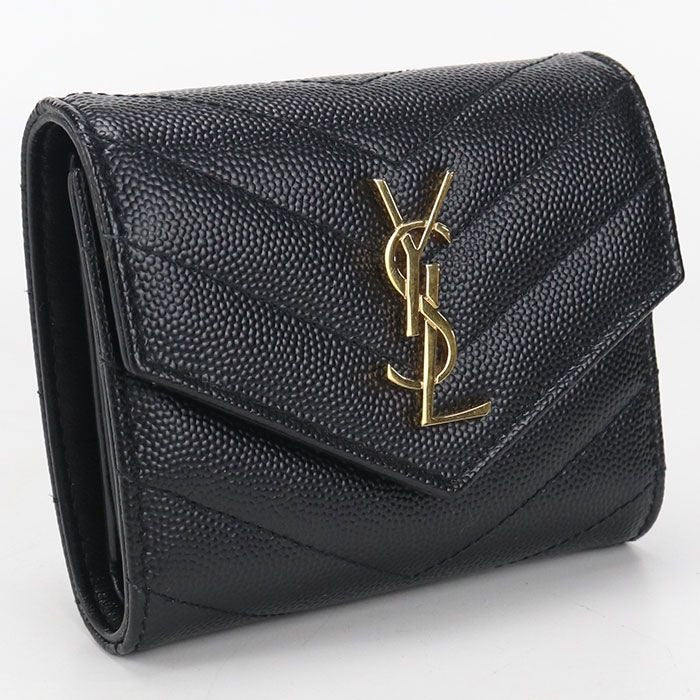Saint Laurent Multifold Wallet Monogram Trifold Leather