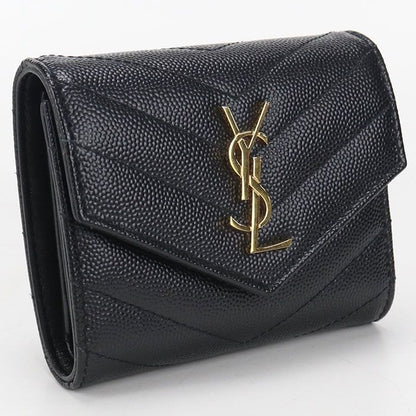 Saint Laurent Multifold Wallet Monogram Trifold Leather