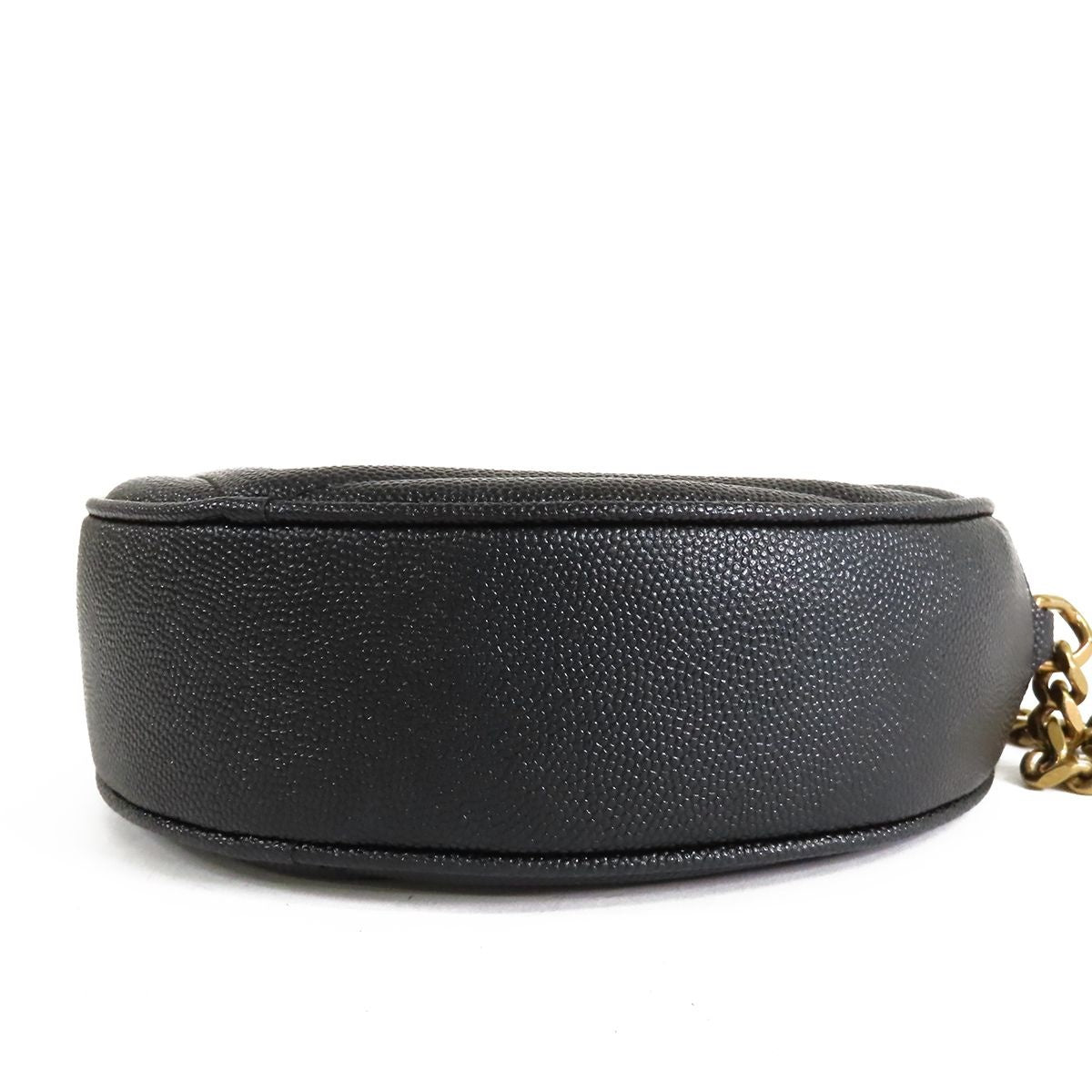 Saint Laurent Vinyl Chain Shoulder Bag Black Leather Cassandra Logo — view 3