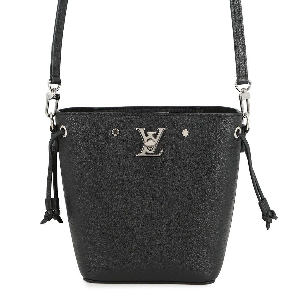 Louis Vuitton Shoulder Bag Calf Leather Nano Lockme Bucket Noir Black