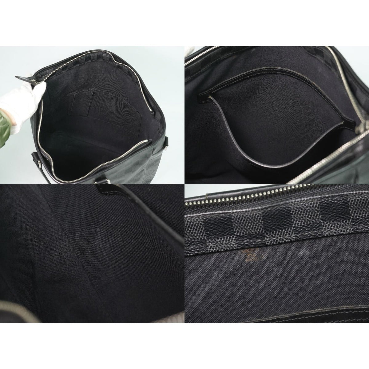 Louis Vuitton LV Tadao Damier Graphite 2-Way Business Bag Black Gray — view 8