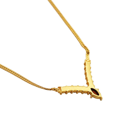 Dior Necklace Gold Plated Rhinestone — view 2