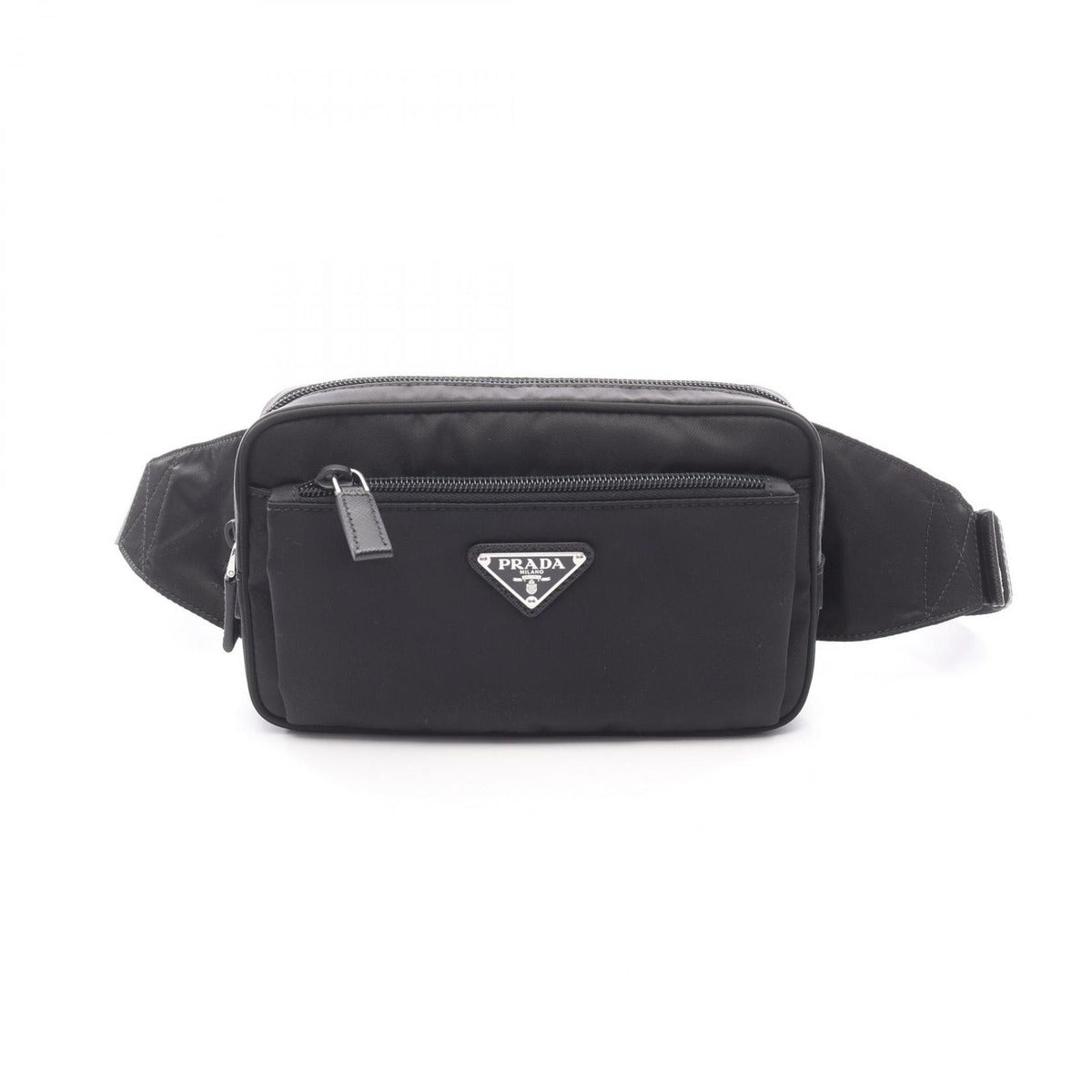 Prada Waist Bag Re-Nylon Black Nylon Saffiano Leather