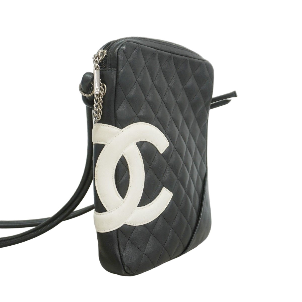 Chanel Shoulder Bag Cambon Lambskin Black Silver — view 2