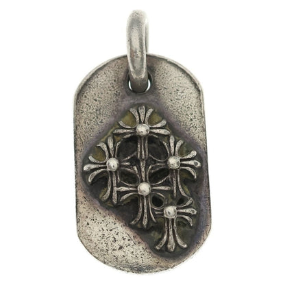 Chrome Hearts Raised Dogtag Dog Tag Charm Silver Necklace Top