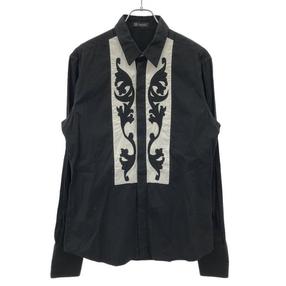 Versace Embroidered Shirt Black 15