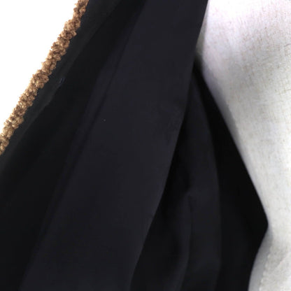 Chanel Lining Silk CC Logo Chain Button Hooded Mouton Coat Black — view 5