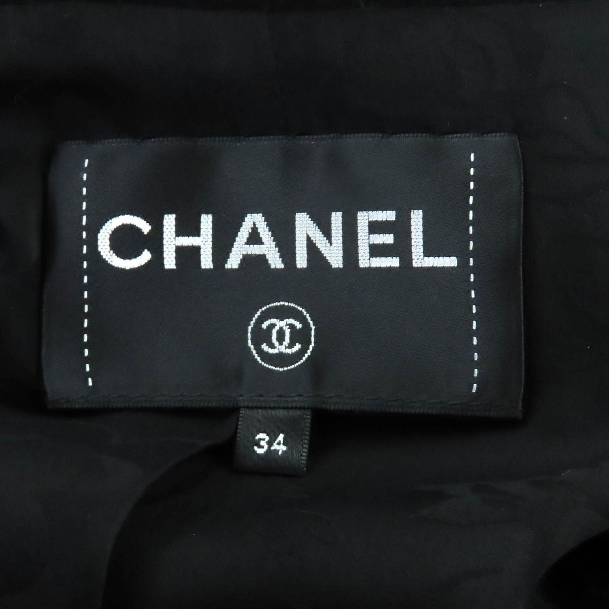 Chanel Lining Silk CC Logo Chain Button Hooded Mouton Coat Black — view 7