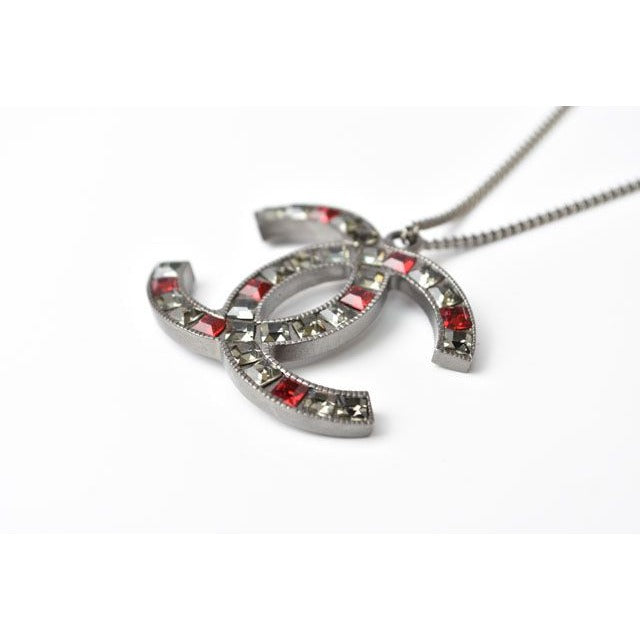Chanel Rhinestone Gunmetal Red — view 4