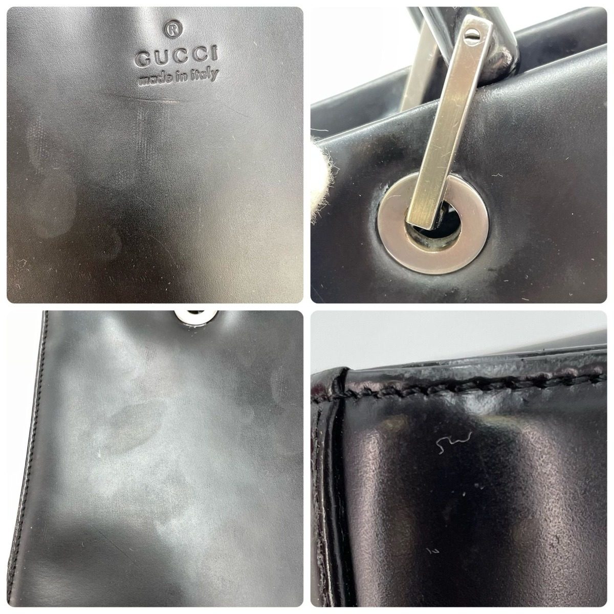 Gucci Handbag Bamboo Leather Black Formal Business Travel — view 15