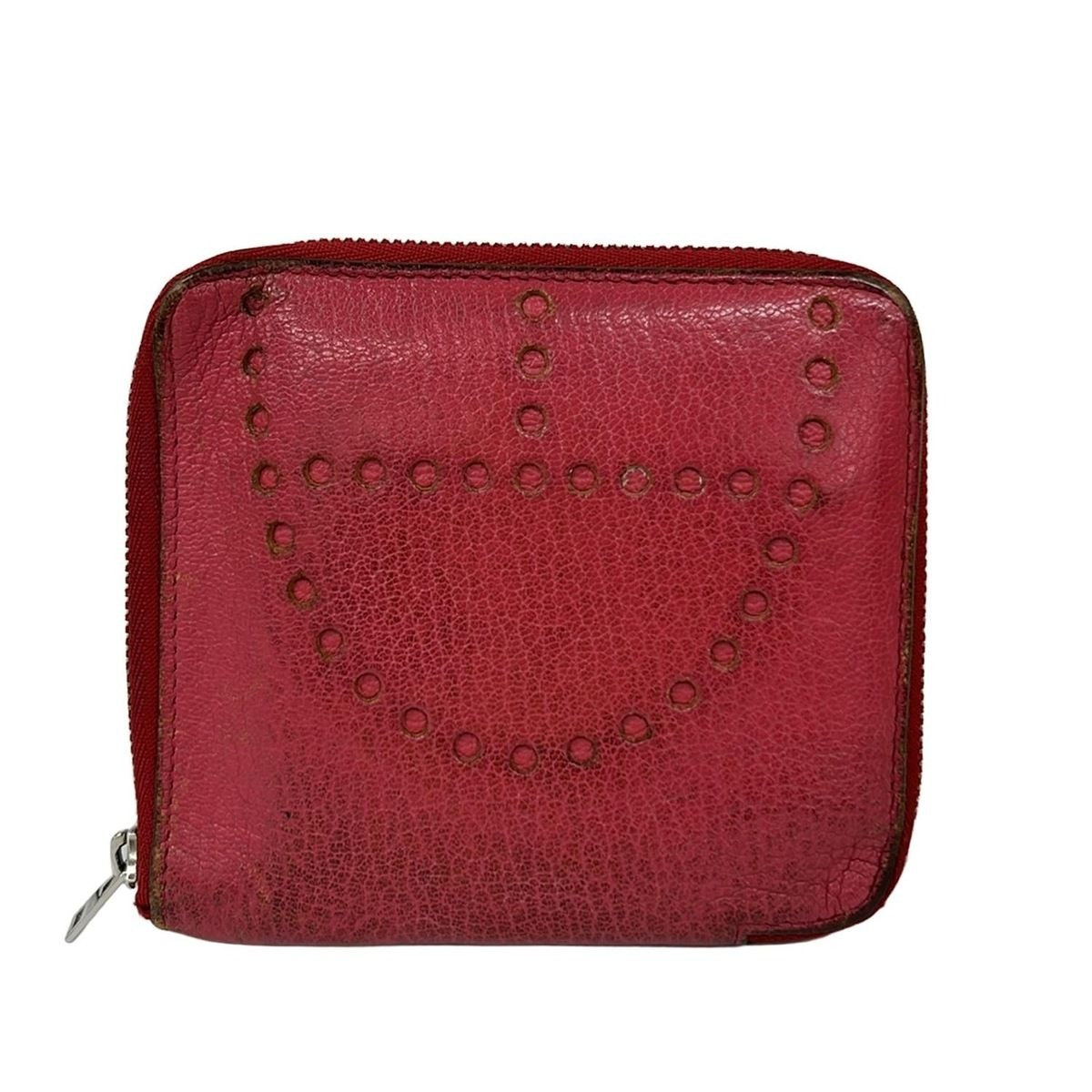 Hermes Bifold Wallet Evelyne Compact Zip Pink Around