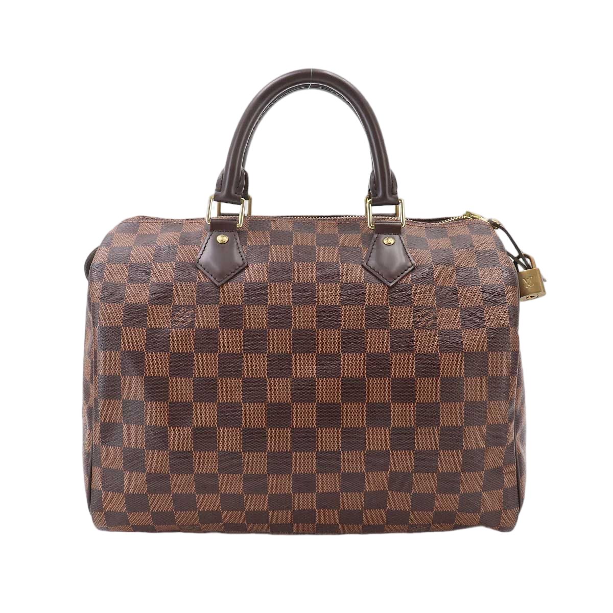 Louis Vuitton Damier Speedy 30 Hand Bag Ebene Brown Gold