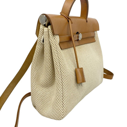 Hermes Backpack Herbag a Dos PM Toile GM Natural Silver — view 2