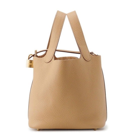 Hermes Handbag Picotin Lock PM Biscuit Gold Taurillon Clemence
