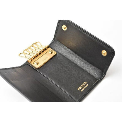 Prada Key Case Holder 6 Rings 1 Pg222 Vitello MOVE Shape Push Leather — view 6
